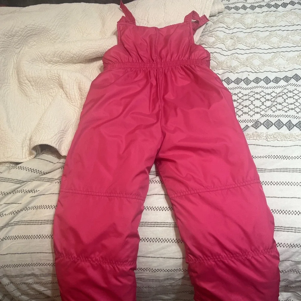 Carter's‎ Girls Pink Snow Bib Overalls Sz Large  6X Waterproof Insulated Winter